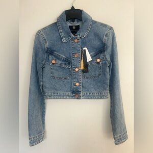 NEW! NWT HOUSE OF HARLOW 1960 Crop Denim Jean Jacket Size XS